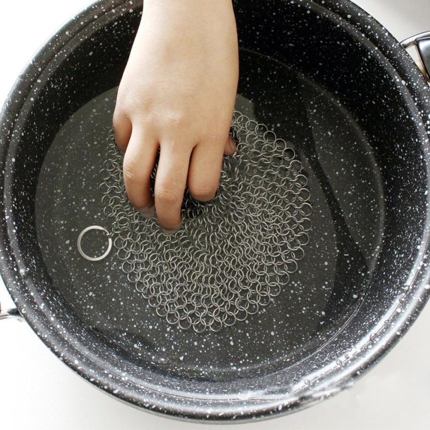 Tampon à récurer en acier inoxydable pour casseroles, poêles et autres ustensiles de cuisine en fonte