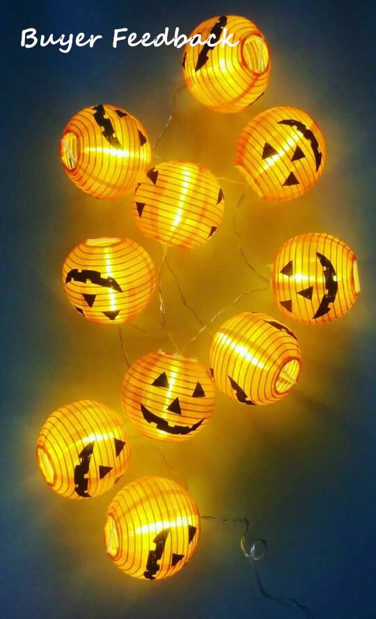 Set de 10 citrouilles LED avec chaîne