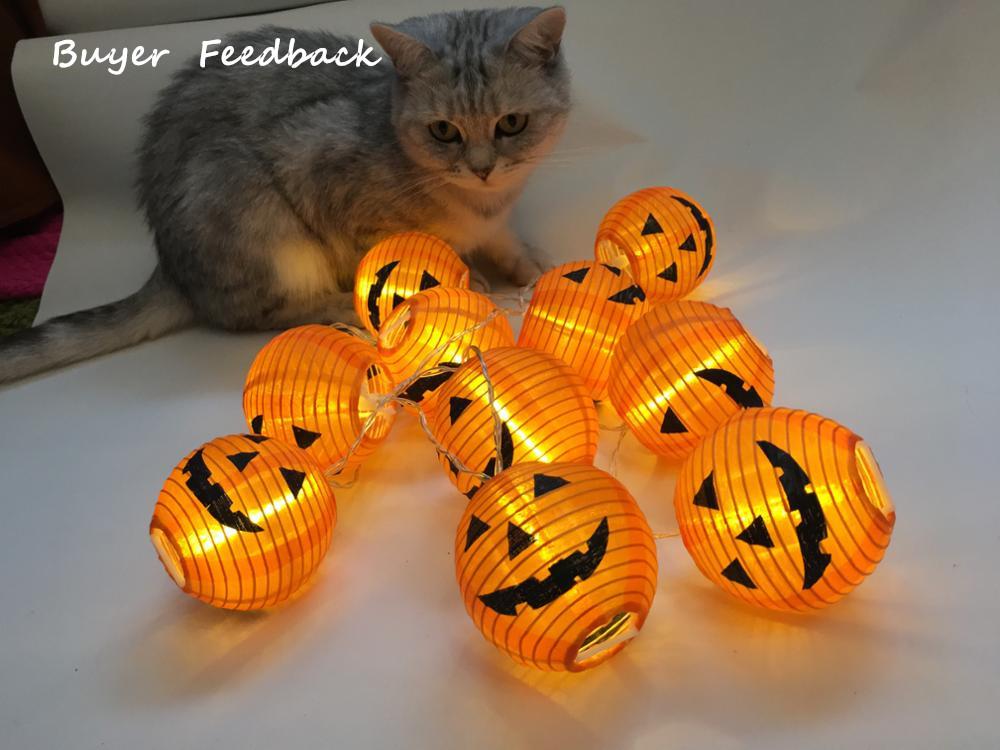 Set de 10 citrouilles LED avec chaîne