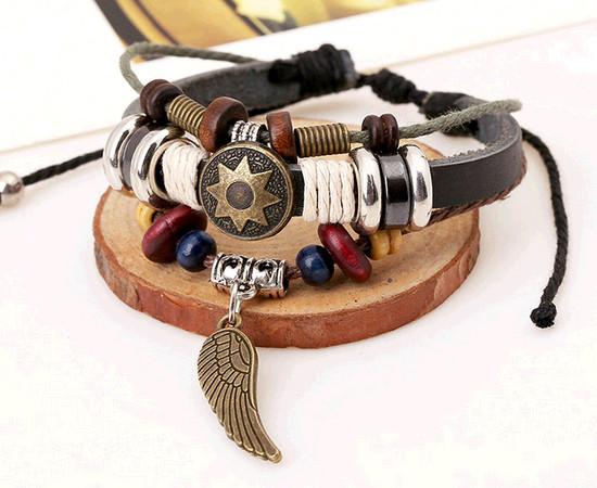 bracelet vintage unisex plume