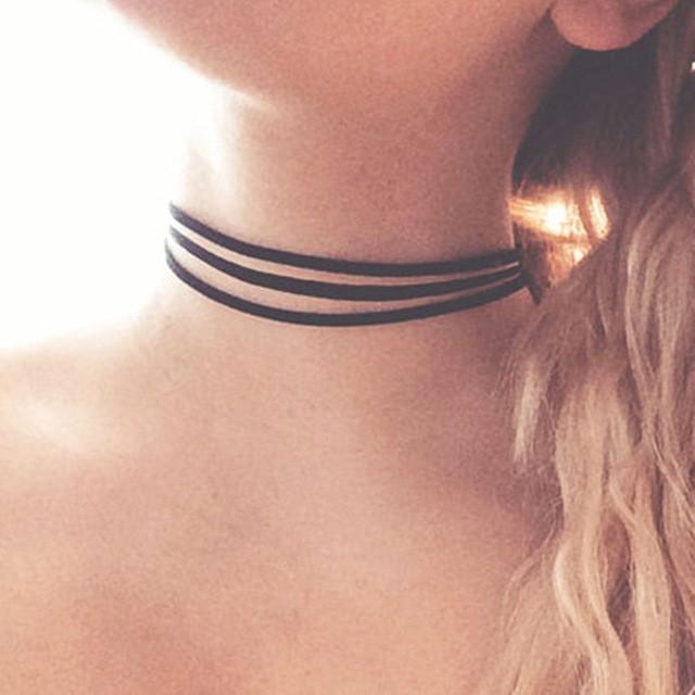 Collier en daim design pour femme