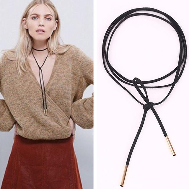 Collier en daim design pour femme