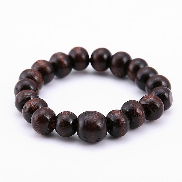 bracelet en bois tibétain noir