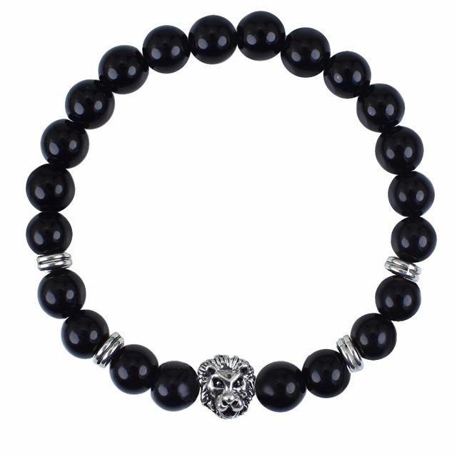 Bracelet en pierre précieuse d'onyx noir