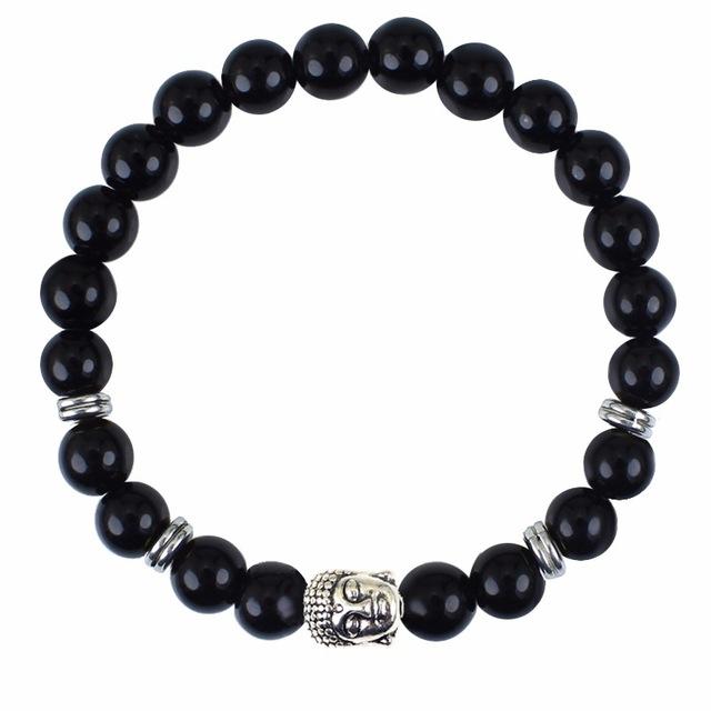 Bracelet en pierre précieuse d'onyx noir