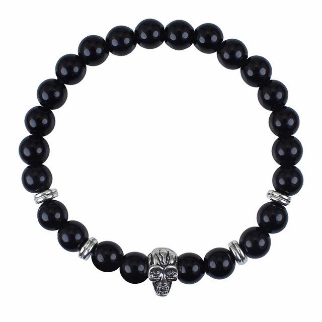 Bracelet en pierre précieuse d'onyx noir