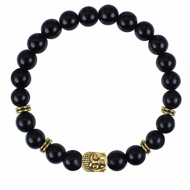 Bracelet en pierre précieuse d'onyx noir