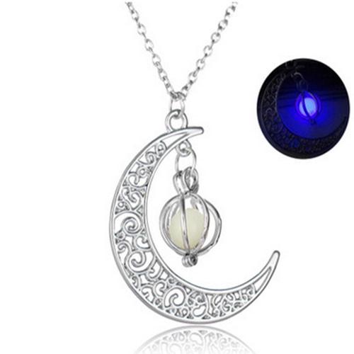 collier en lune lumineux en violet