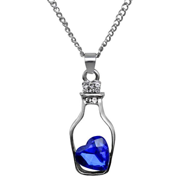 Love Bottle & Crystal Necklace