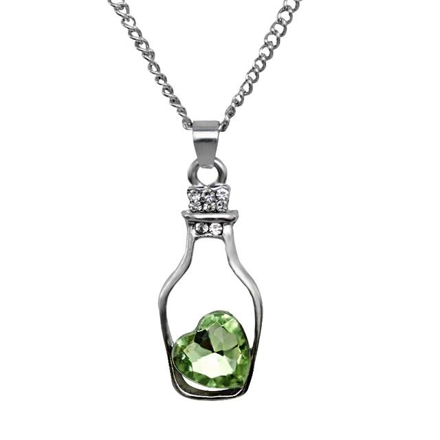 Love Bottle & Crystal Necklace