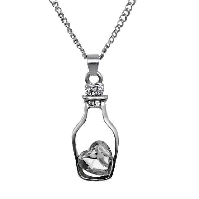 Love Bottle & Crystal Necklace