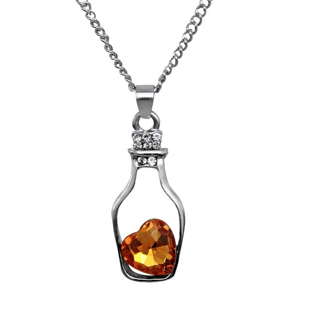 Love Bottle & Crystal Necklace