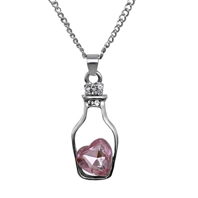 Love Bottle & Crystal Necklace