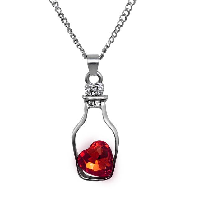 Love Bottle & Crystal Necklace