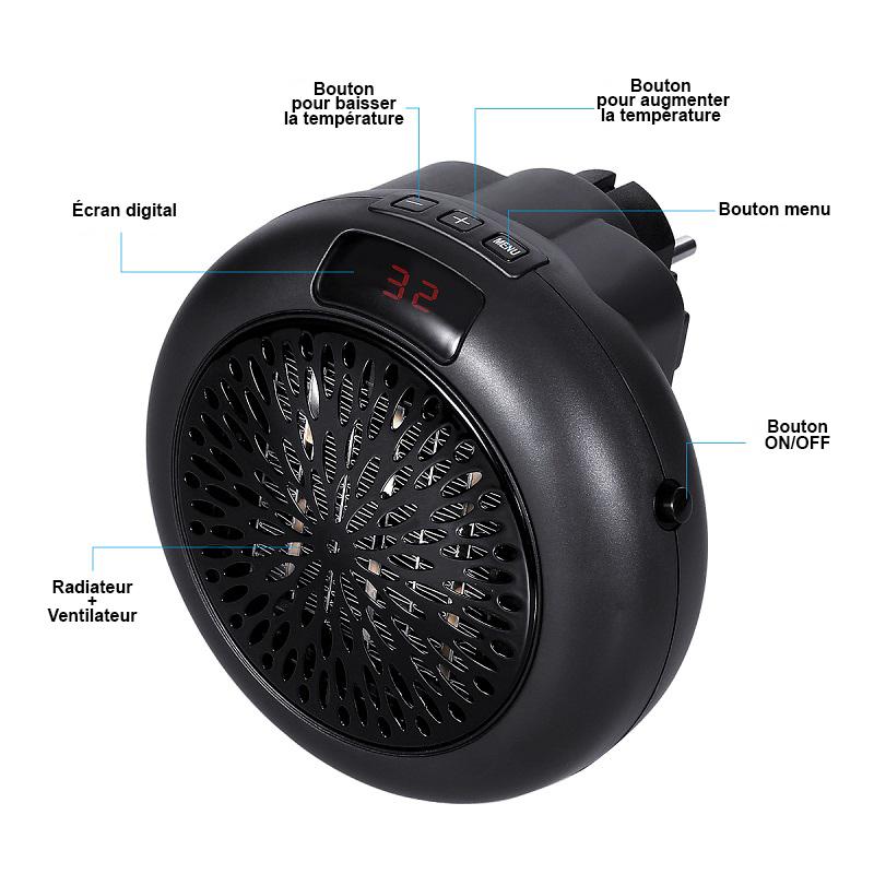 Chauffage D'appoint Électrique Avec Ventilateur 1000W