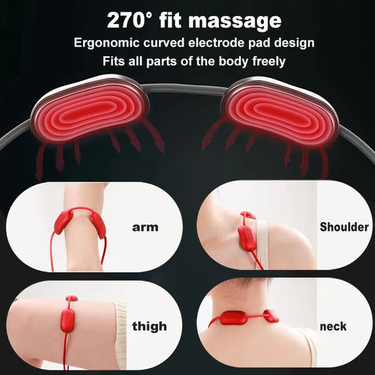 Masseur Cervical Chauffant - Soulagement Douleur Nuque TENS EMS Portable
