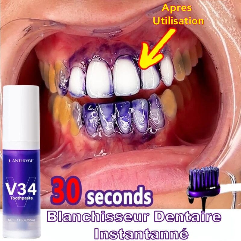 Dentifrice V34 Violet blanchisseur dentaire