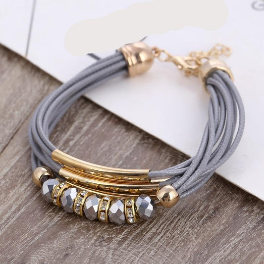 Bracelet cuir et perles