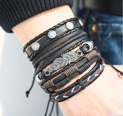 Bracelet multicouches hommes