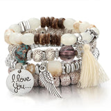 Lot de 4 bracelets en perles de cristal