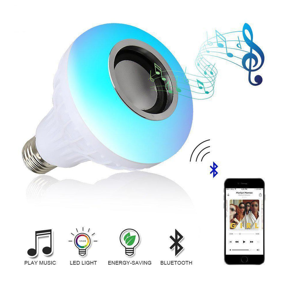 Lot 5 Ampoules LED multicolore et musicale haut-parleur Bluetooth