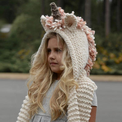 Écharpe à capuche licorne