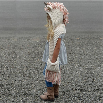 Écharpe à capuche licorne