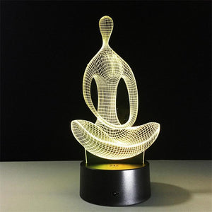 Lampe de méditation à illusion 3D à 7 couleurs avec interrupteur tactile Jawell