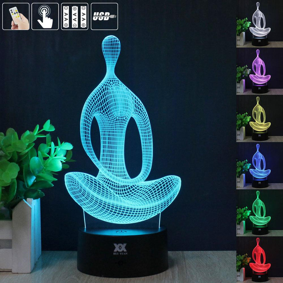 Lampe de méditation à illusion 3D à 7 couleurs avec interrupteur tactile Jawell