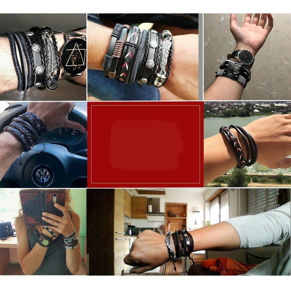 Bracelet multicouches hommes