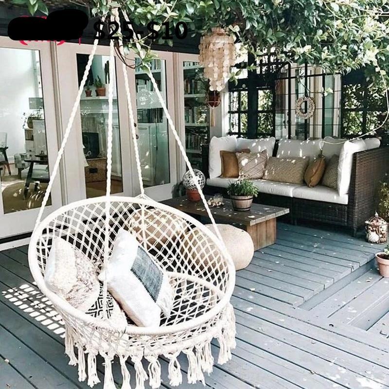 Fauteuil suspendu avec franges