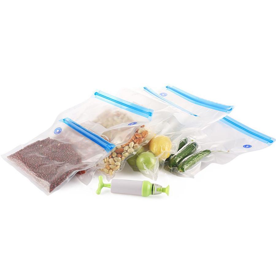 Sacs alimentaires scellables sous vide pour le stockage des aliments avec pompe à vide réutilisable