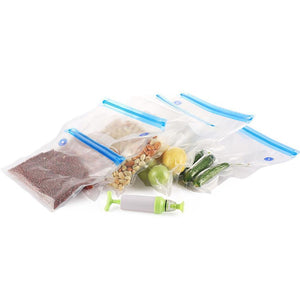 Sacs alimentaires scellables sous vide pour le stockage des aliments avec pompe à vide réutilisable
