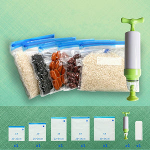 Sacs alimentaires scellables sous vide pour le stockage des aliments avec pompe à vide réutilisable