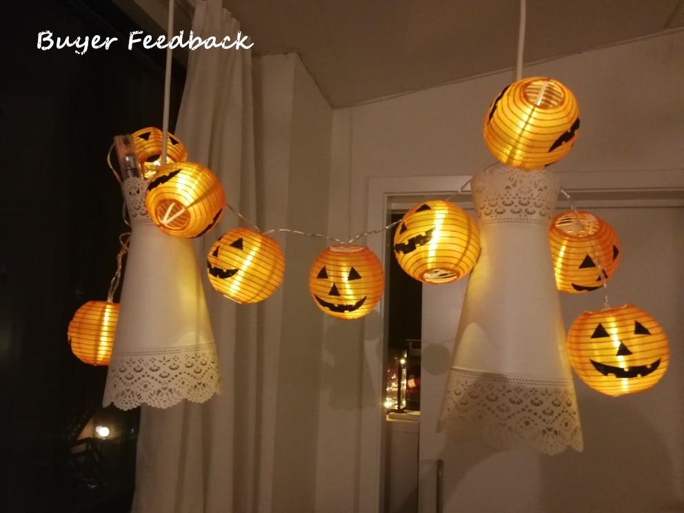 Set de 10 citrouilles LED avec chaîne