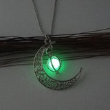 pendentif en lune lumineux vert
