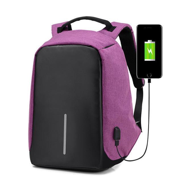 sac à dos anti-vol violet 