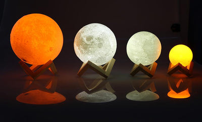 Lampe 3D Lune Tactile