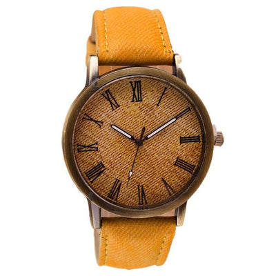 Montre Quartz Retro Vintage À Bracelet En Cuir