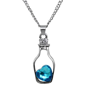 Love Bottle & Crystal Necklace