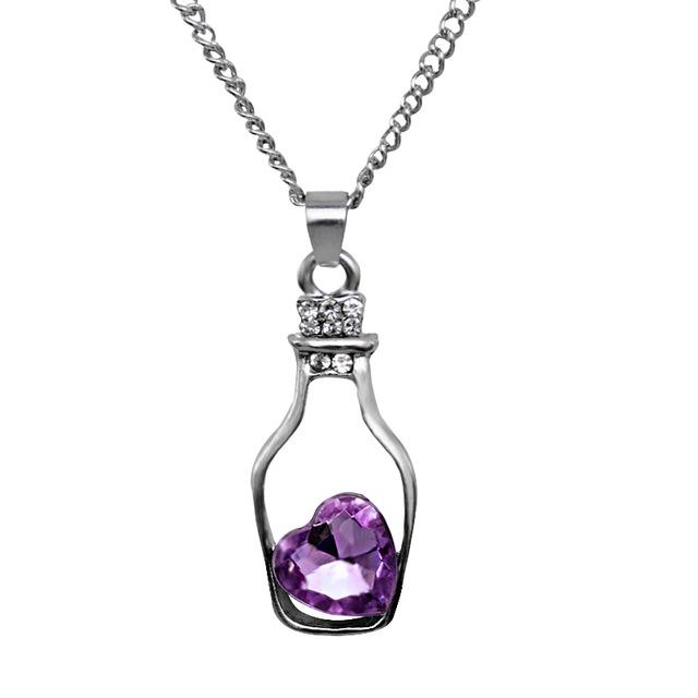 Love Bottle & Crystal Necklace