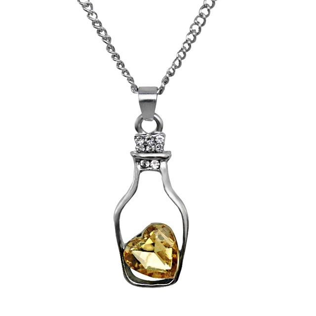 Love Bottle & Crystal Necklace