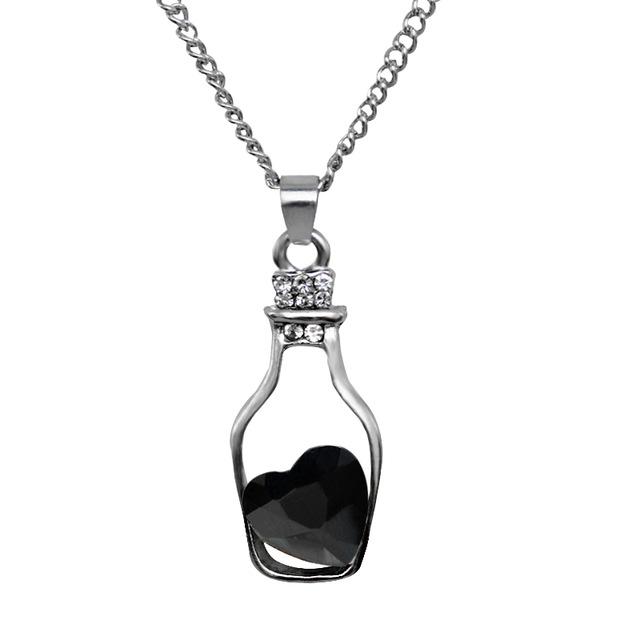 Love Bottle & Crystal Necklace