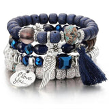 Lot de 4 bracelets en perles de cristal