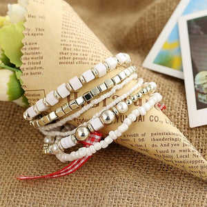 Lot de 4 bracelets en perles de cristal
